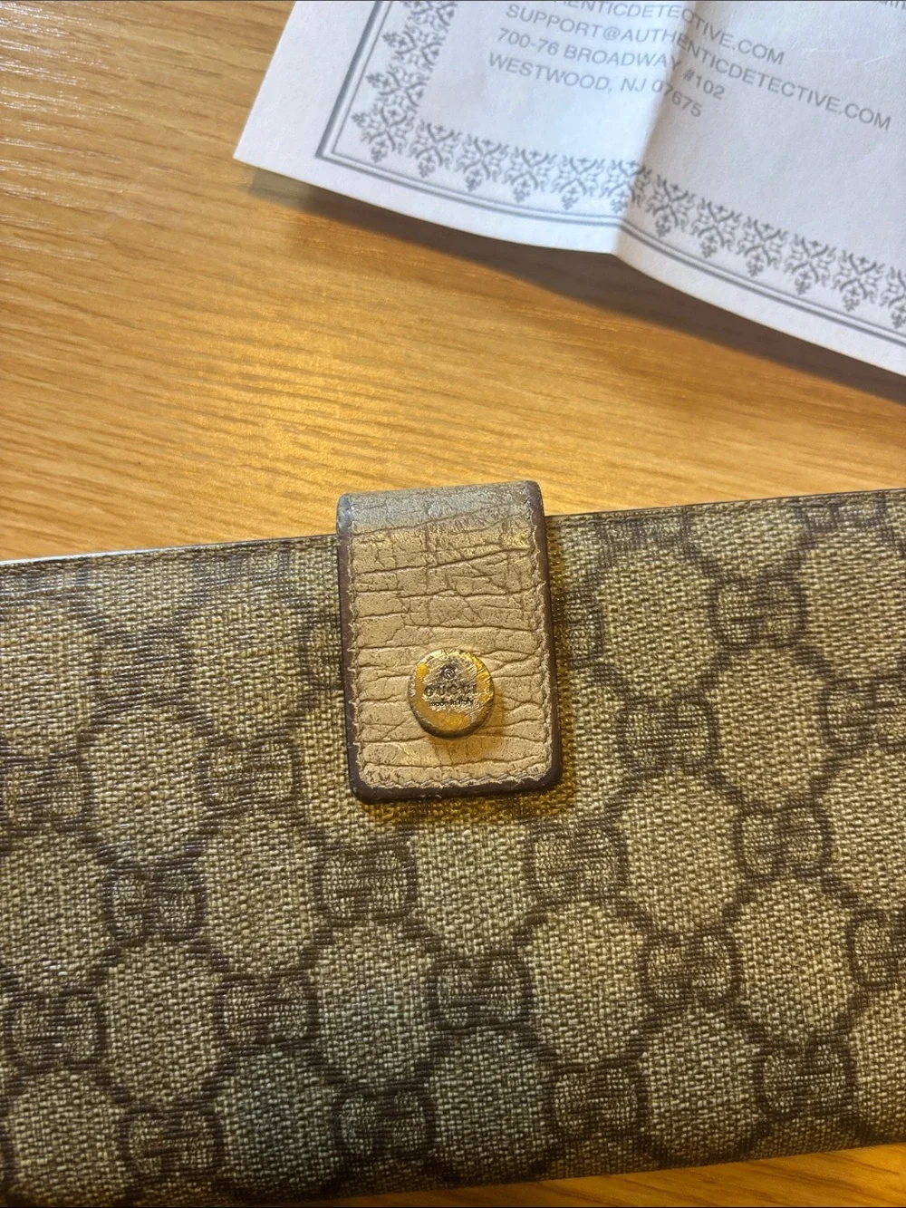 Gucci vintage limited Brown GG Supreme Continental Wallet with Gold-Tone Snap - Picture 3 of 17